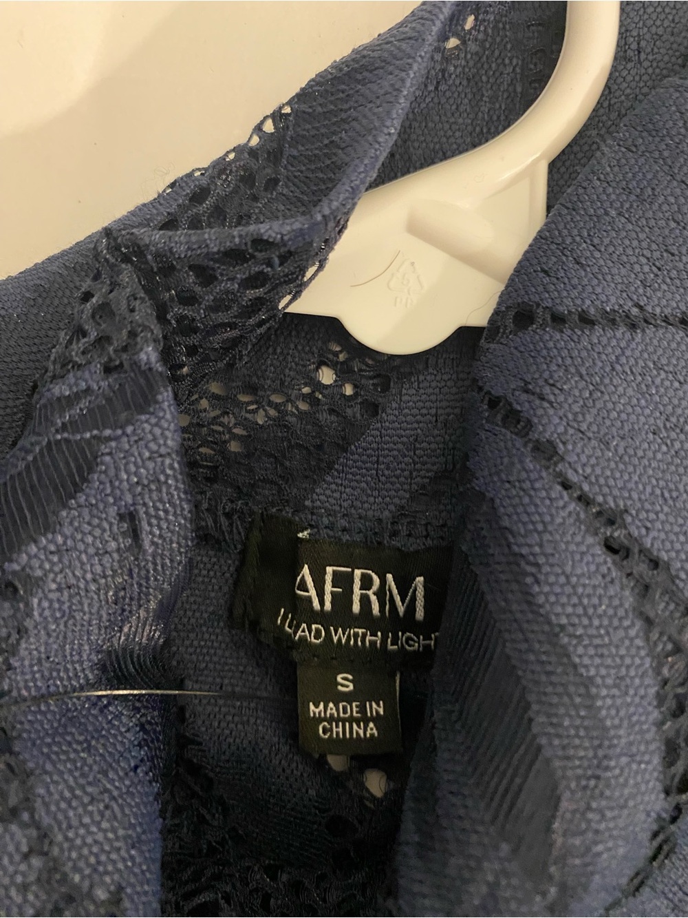 AFRM Navy Floral Lace Long Sleeve Maxi Dress - Picture 7 of 9